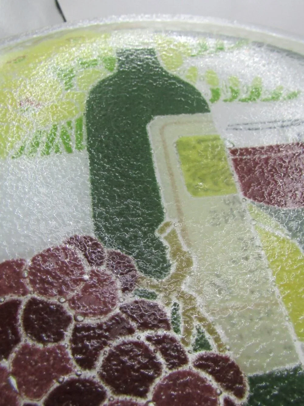 Peggy Karr Fused Art Glass Wine and Grapes 11